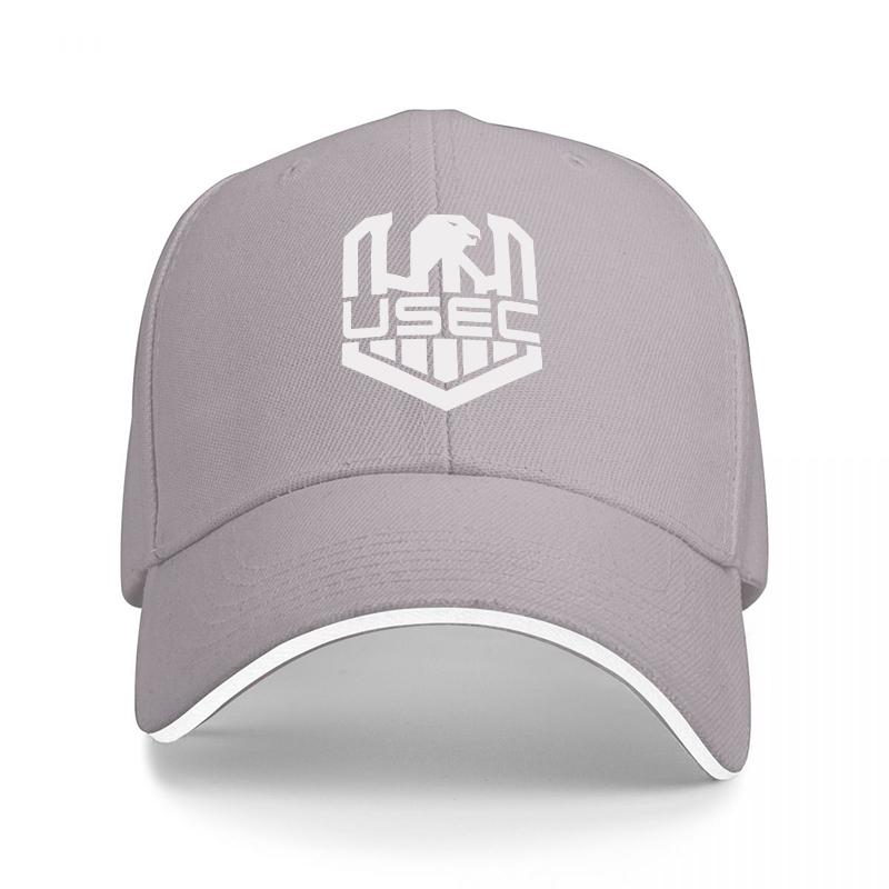USEC Logo Baseball Cap Black with White Embroidered Bear Design and Shield Pattern Premium Adjustable Hat for Unisex and Women