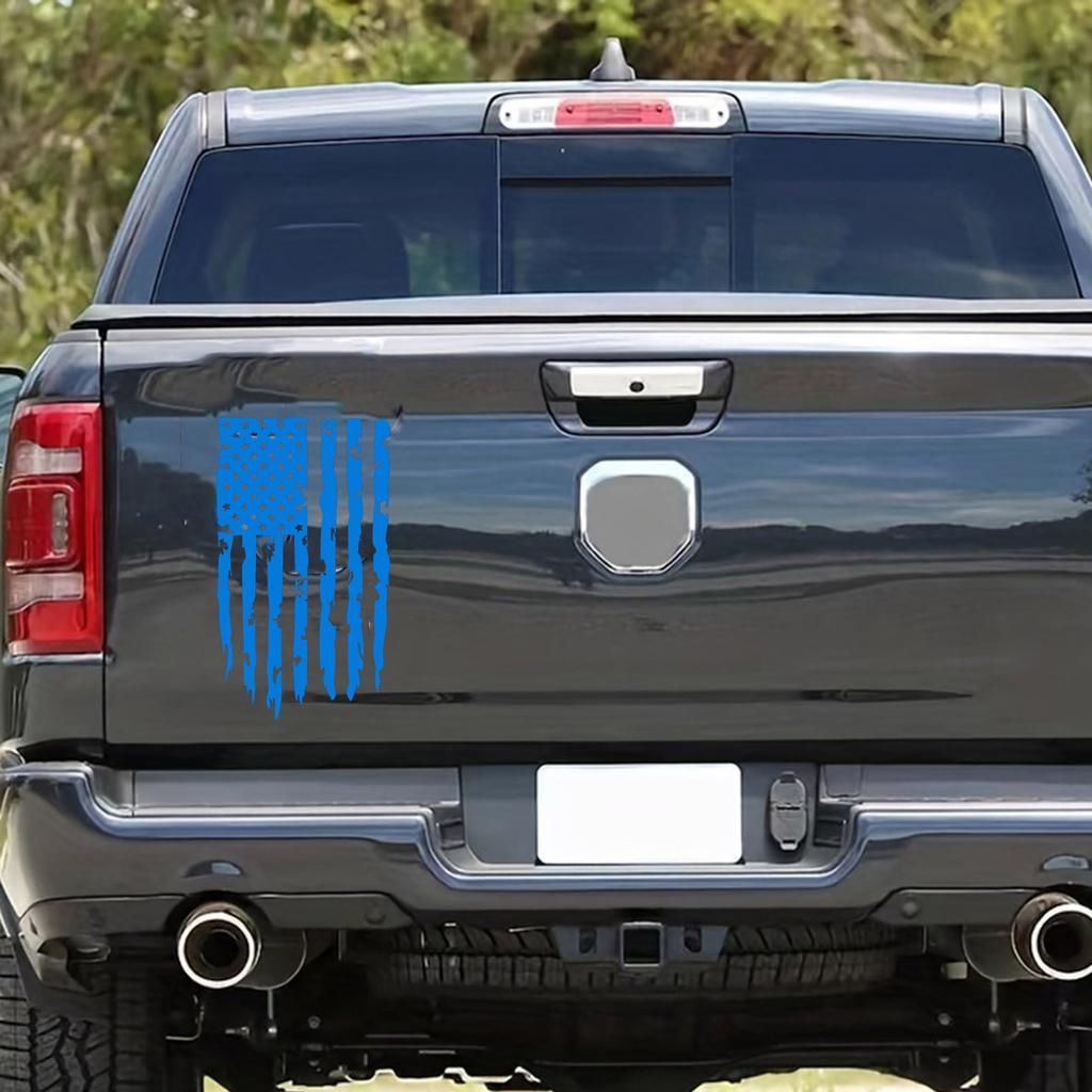 Distressed Vertical Striped Flag Decal Weatherproof Vinyl Sticker for Car Window Laptop Water Bottle Bike Helmet Luggage