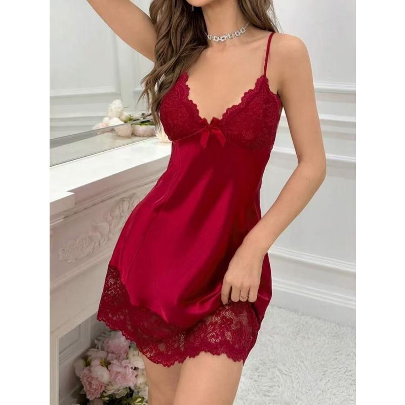 Damen S Spitze Transparent Negligé Sexy Nachtwäsche