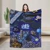 Dark blue Jewish Passover Blanket Quality Warm Throw Blanket Autumn Travel Office Living Room Funny Bedspread