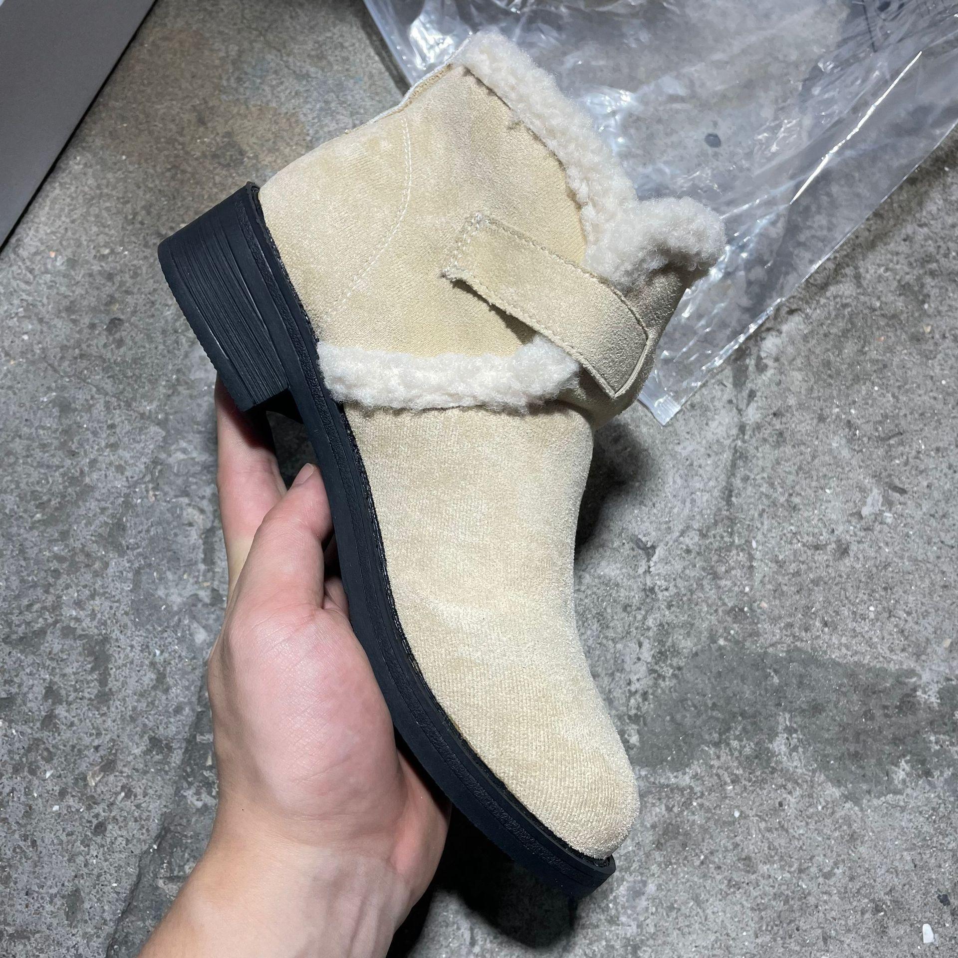 Осенне-зимние женские хлопковые ботинки больших размеров на толстой подошве — фото 9