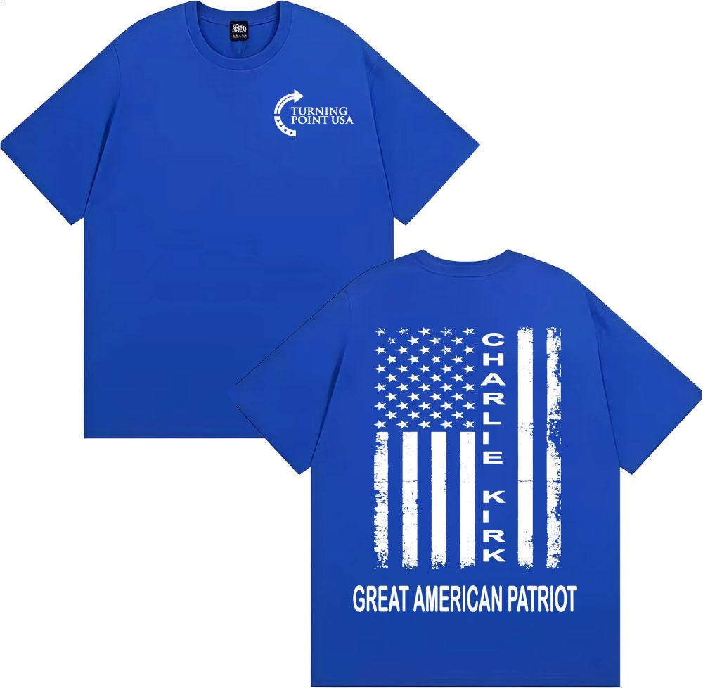 Pray for Charlie Kirk Great American Patriot Tshirts for Men High Street 90s Vintage T Shirt Unisex Fashion Cozy Cotton Tshirt