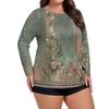 Women's Printed Large Size Long Sleeve Swimsuit Sun  Jacket Quick Dry Hiking Top