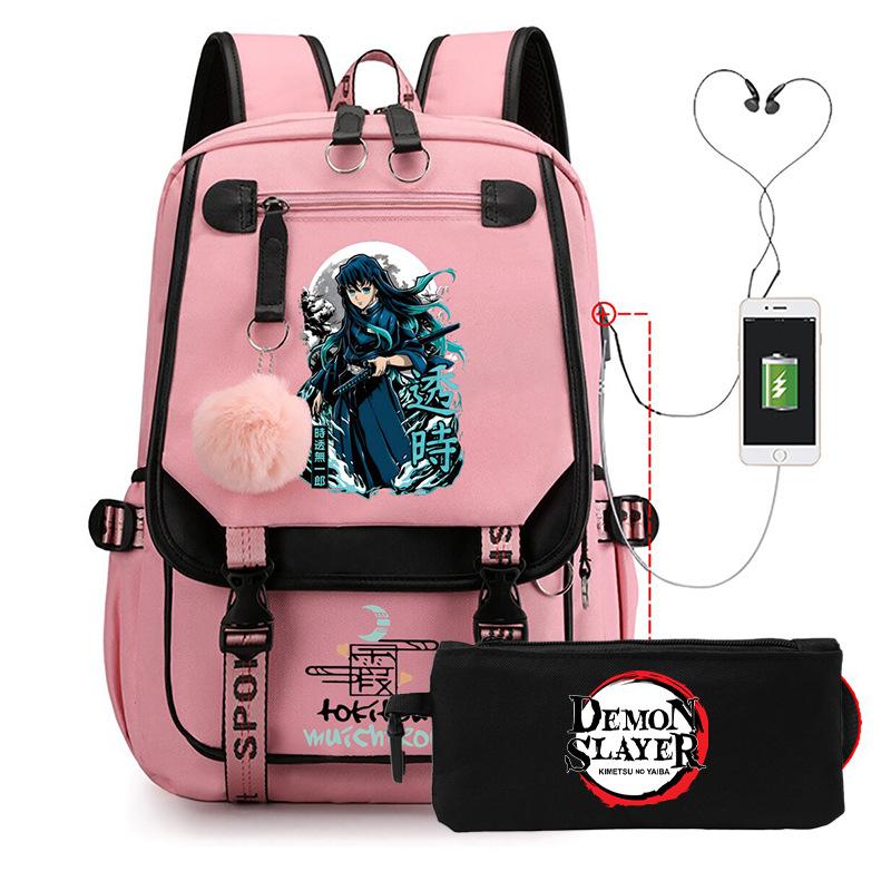 Anime School Bag Tokitou Muichirou Peripheral Backpack Set Student Pencil Bag