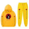 Mens Naruto Inspired Fleece-Lined Hooded Sweatshirt Jogger Set Casual Sportswear Winter