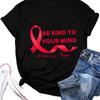 Rotes Band Woche T-Shirt für Damen Sei nett zu deinem Verstand Psychische Gesundheit Bewusstsein Oberteil