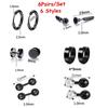 Piercing Jewelry Stainless Steel Earrings Set Black Dumbbell Stud Hoop Earrings Tragus Earrings