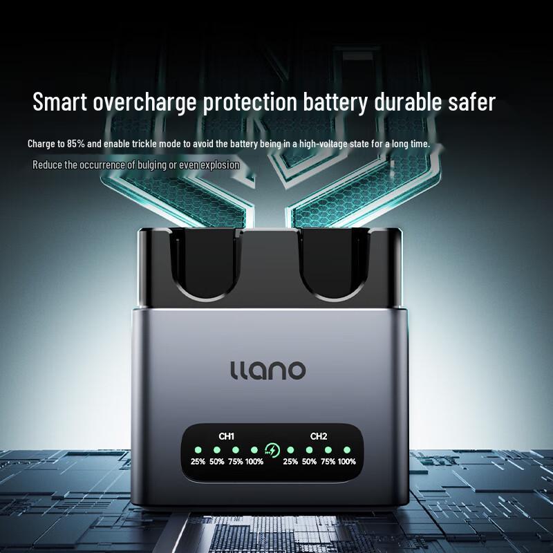 Llano NP-W126S Dual Fast Charger Kit for Fujifilm Cameras CN plug (adapter included)