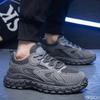 Men's shoes spring breathable mesh sports shoes trend thick sole anti slip simple comfortable casual anti slip running shoes