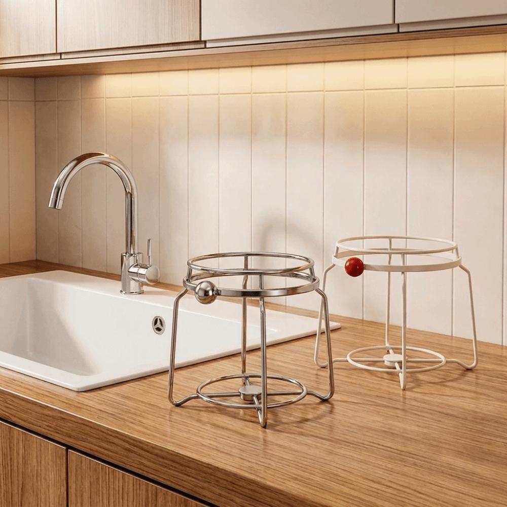 Wide Opening Trash Bag Holder Stainless Steel Sink Garbage Organizer Trash Bag Support Countertop