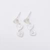 New Arrivals Open Run Heart Drop Earrings Simple Sterling Silver