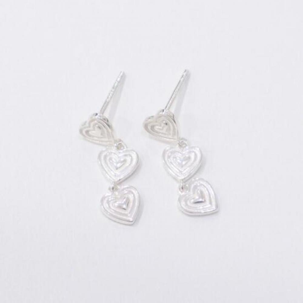New Arrivals Open Run Heart Drop Earrings Simple Sterling Silver