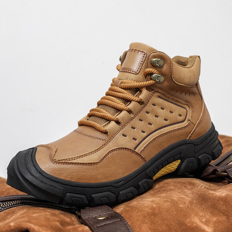 Genuine Leather Men Shoes Sneakers Waterproof Outdoor Men Boots Comfortable Men Walking Hiking Shoes