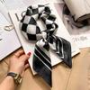 Elegant Silk-Like Square Scarf Women Korean Style Print Neck Lightweight 70x70cm Nylon Fashion Accessory