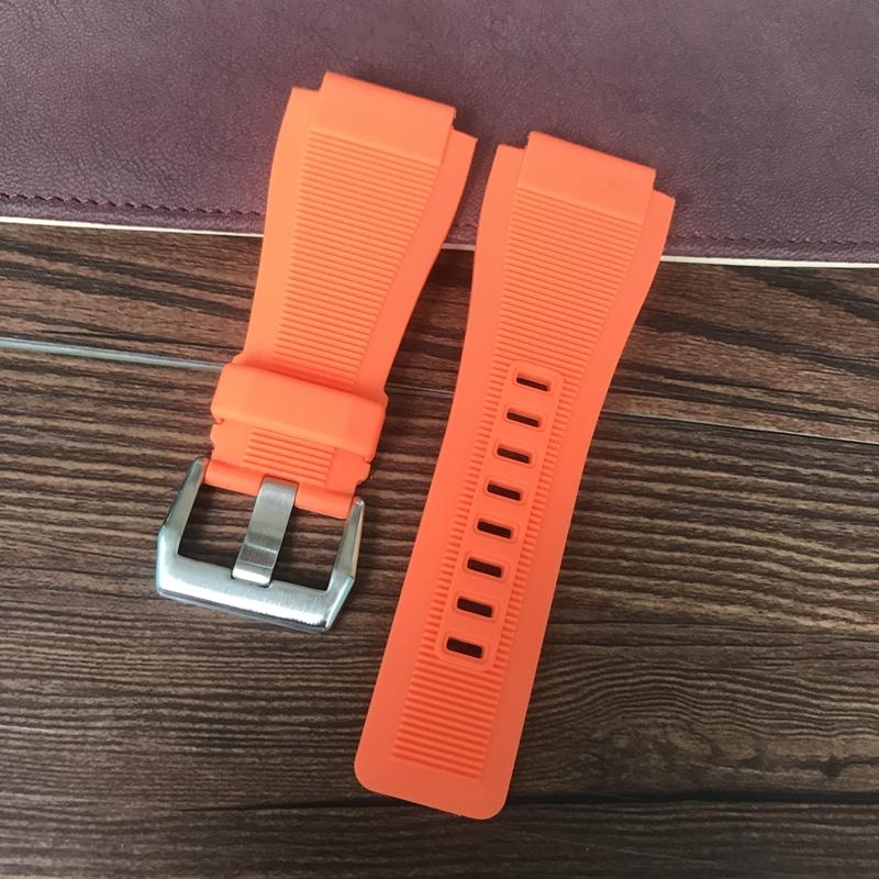 

33x24 мм синий, серый, оранжевый силиконовый резиновый ремешок для часов из искусственной кожи для часов Bell ремешок Ross BR01 BR03 браслет 34mm