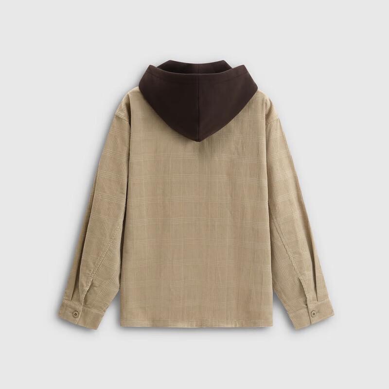 Gap Men's Fall 2025 Logo Plaid Corduroy Hooded Jacket