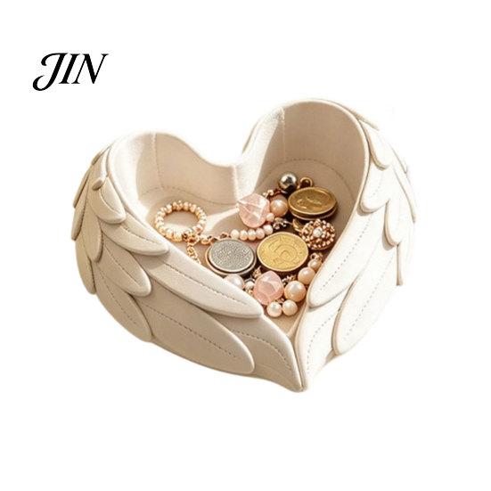Smooth Edge Jewelry Holder 3D Printed Heart Shaped Tray, Wing Girlish Dressing Table Organizer Organizer, Vanity for Rings Earrings Necklaces