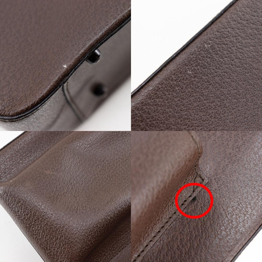 Gucci Old Gucci Handbag 002.1118.0462 Brown Leather Unisex Used