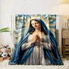 Blessed Virgin Mary Prayer Floral Blanket  Printed Blanket for Living Room Bed Couch lunch break Soft Cozy Blanket for Friend's festival Gift