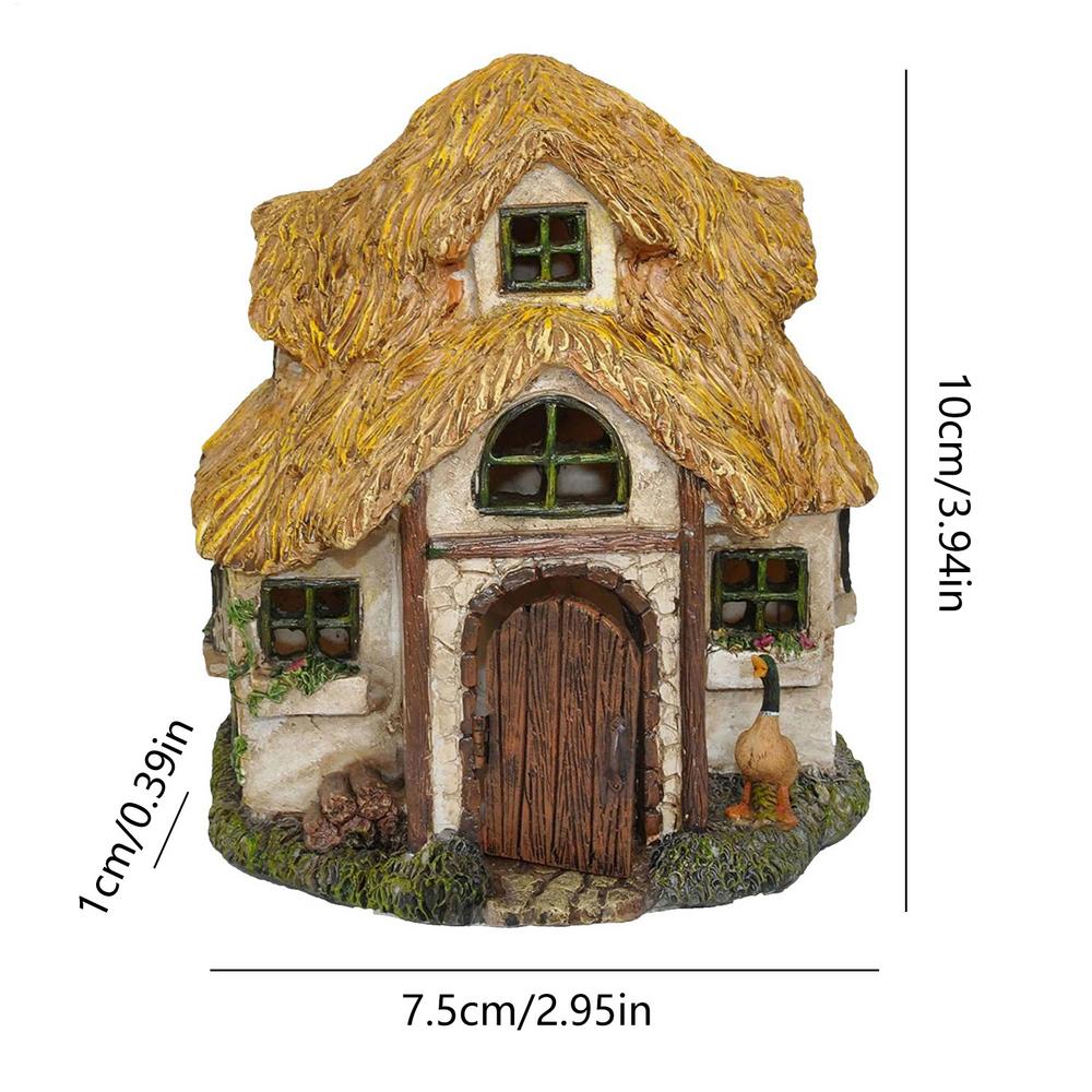 Miniature Fairy Gnome Door Figurines Wooden Art Sculpture Creative Garden Door Tree Statues Ornaments Home Window Decoration