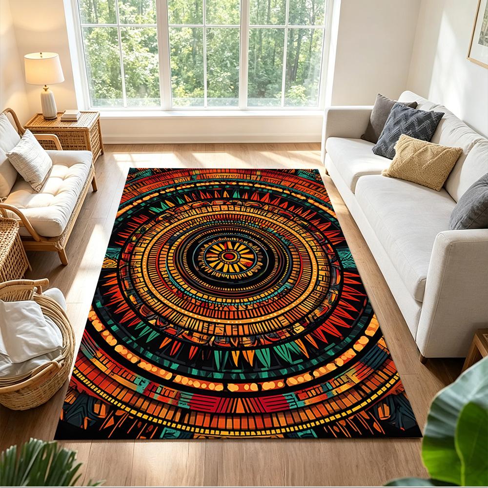 Mystic Tribal Pattern Art Non-Slip Home Carpet Design for Office Decor Living Room Gift