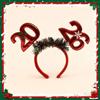 Sequin 2026 New Year Headbands Star Number Christmas Headband Celebration Colorful New Year Hair Hoop New Year's Eve