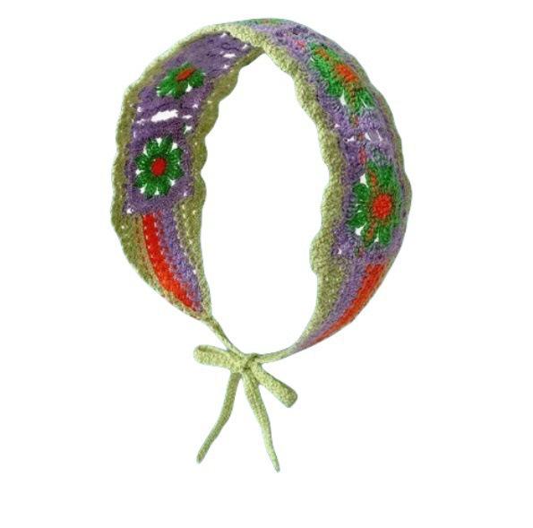 Ręcznie robiona szydełkowa trójkątna chusta na głowę: Francuski Retro, Wszechstronny, Styl Pastoralny