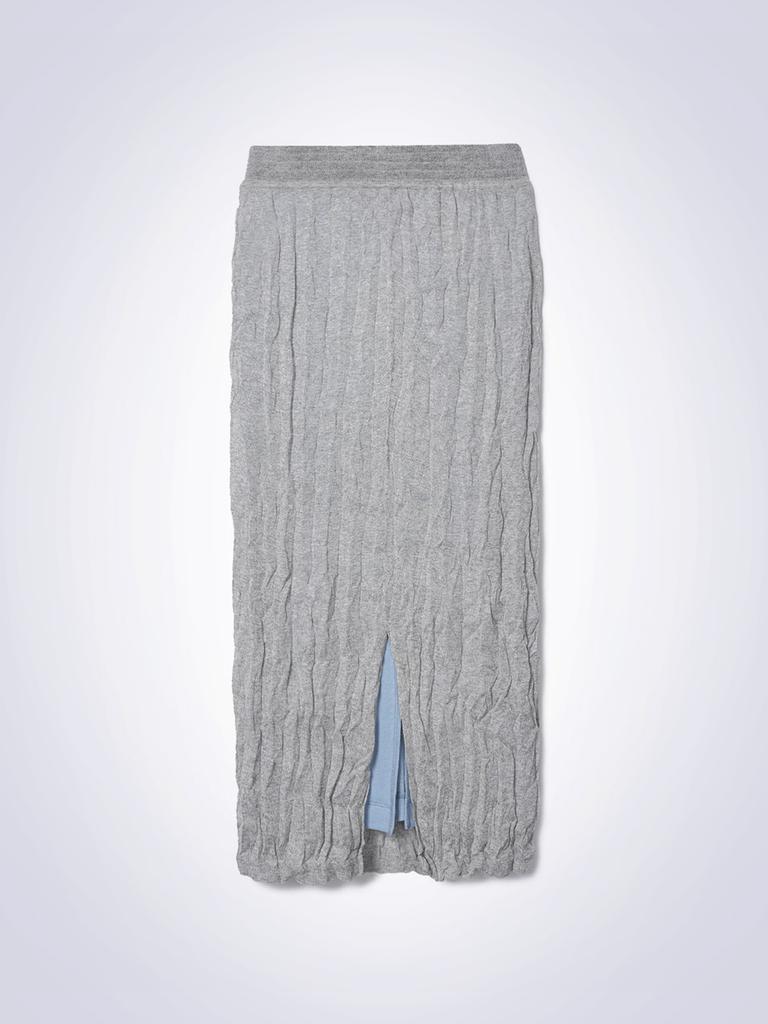 House 072C Crease Layered Skirt Light Gray
