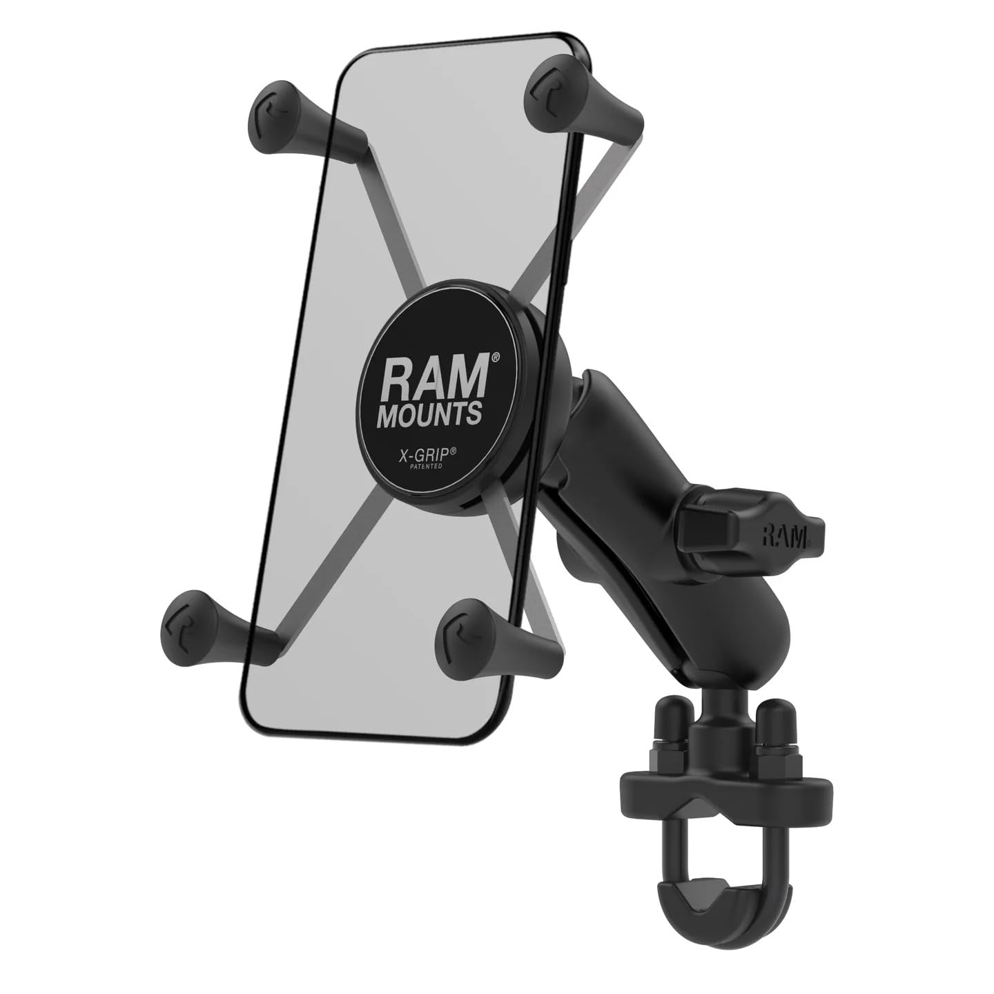 RAM MOUNTS Комплект крепления на руль с зажимом для фаблетов с черным X-Grip и U-образным ремешком, RAM-B-149Z-UN10U чёрный