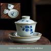 Ceramic Sancai Covered Antique Blue and White Porcelain Hand-painted Underglaze Color Bowl Small Tea Cup Teapot Holder