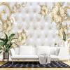 Flower Wallpaper Golden Flowers Diamond Jewelry Wall Murals Modern European Style Mural Home Decor