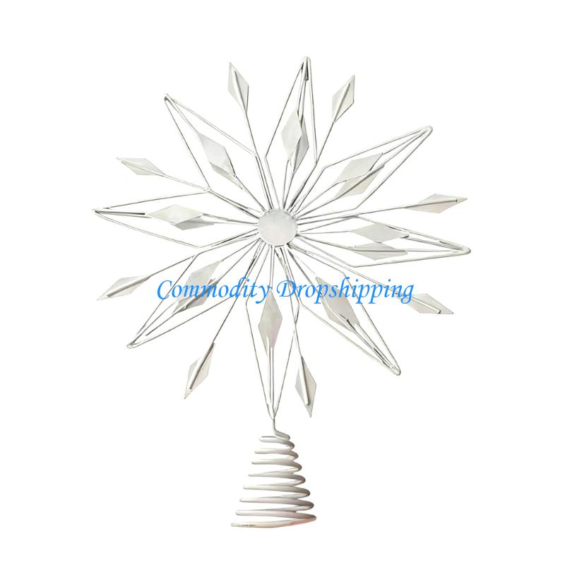 Y5JC Decorative Christmas Tree Toppers Metal Decoration for Indoor Outdoor Use Seasonal Party Supplies