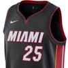 Nike NBA Retro Jersey, Fan Edition, 2020-2021, Miami Heat, Nunn No. 25 Men Tops Black CW3671-011