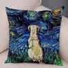 Colorful Pet Shepherd Dog Cushion Cover Pillow Case Pillow Covers Decor Oil Painting Cartoon Animal  Pillowcase 45x45