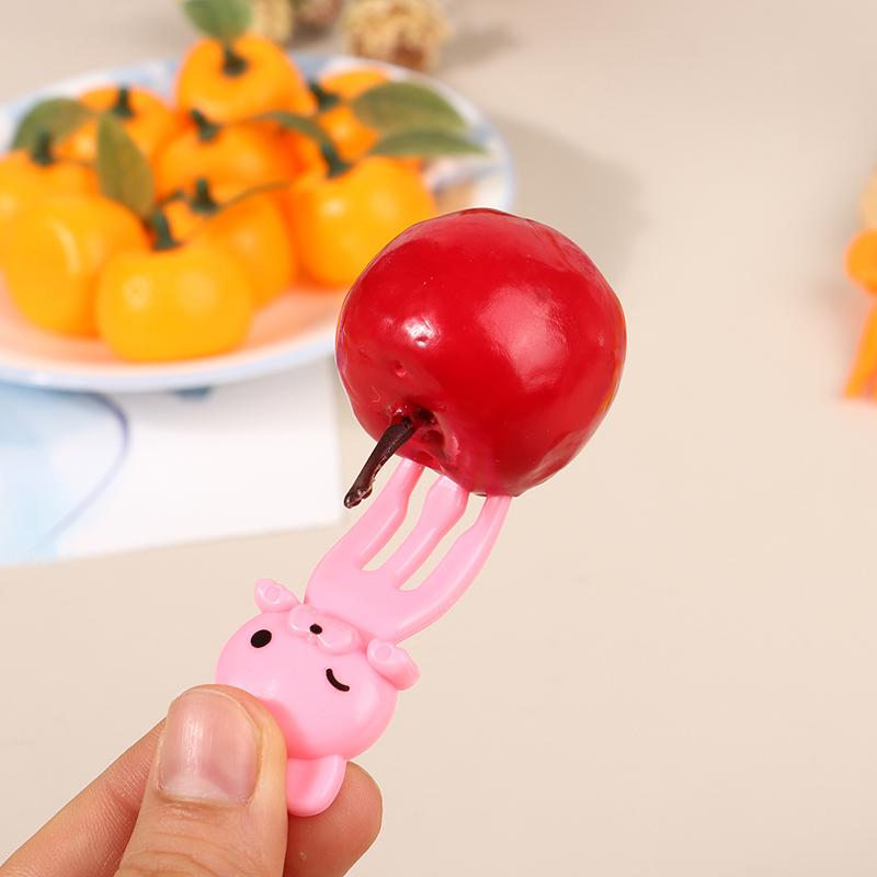 8Pcs Cartoon Animal Tiger Fruit Fork Cupcake Top Decoration Food Toothpicks Bento Box Accessories Dessert Tools