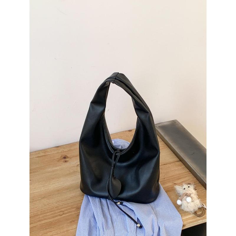 New simple shoulder bag large capacity girls soft leather commuter bag women go to work minimalist wind tote bag