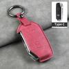 3 + 1 Buttons Leather Car Remote Key Case Cover Shell Fob For Hyundai for Kia Tucson Sonata Santa FE Carens Protector Key Fob