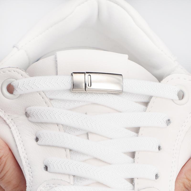 Elastic Laces Sneakers Magnetic Shoelaces Without ties 8mm Flat  Rubber Shoelace Tennis No Tie Shoe laces Shoes Accessories