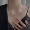 Real Money 925 Sterling Silver Women's Pendant Necklace Round Circle Crystal Pendant Necklace Wedding Party Jewelry Gift
