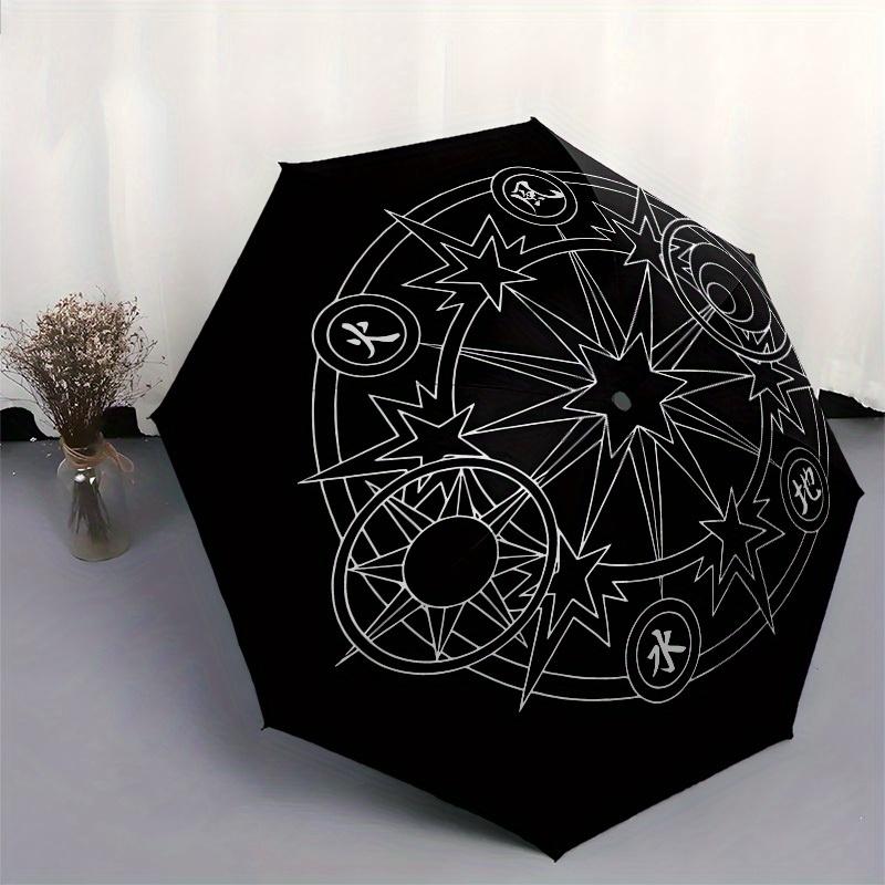 1pc Elemental Seal Umbrella with Plastic Handle,Suitable for All Seasons Home Travel Outdoor UmbrellaM1048