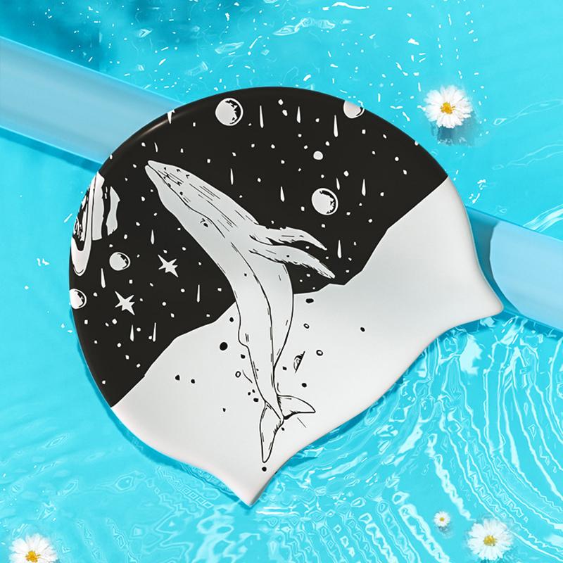Elestic Silicone Swimming Cap Waterproof Anti-Slip Swimming Hats Adults Women Men Ear Protection Pool Equipment
