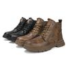Autumn and winter large size hot-selling retro high-top men's shoes genuine leather Martin boots velvet thermal casual shoes