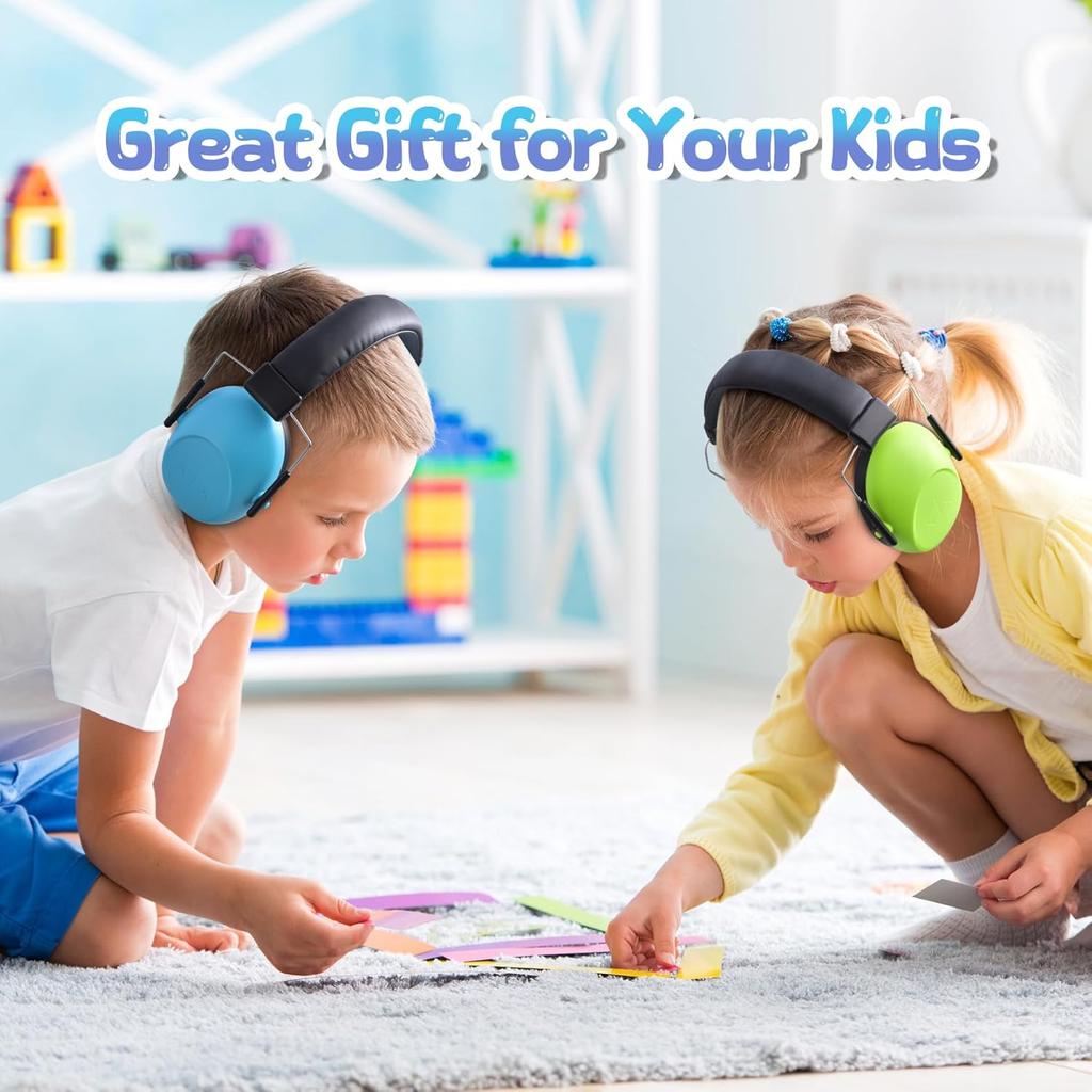 2 Packs Kids Hearing Protection Earmuffs, SNR28dB Kids Noise Cancelling Headphones, Noise Reduction Earmuffs for Autism Sensory & Concentration,Ear