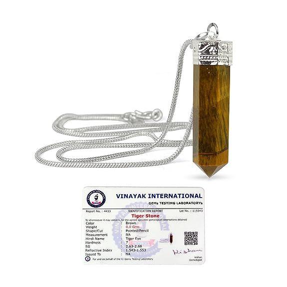 Colgante de lápiz de piedra de cristal de calidad AAA con certificado natural de cristal Reiki con certificado y cadena de metal para curación y piedras preciosas curativas de cristal