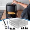 Air Fryer Basket 8 Inches Air Fryer Racks Non-Stick Stainless 13 Pieces Square Stackable Drying Basket Set For Vegetable Bacon
