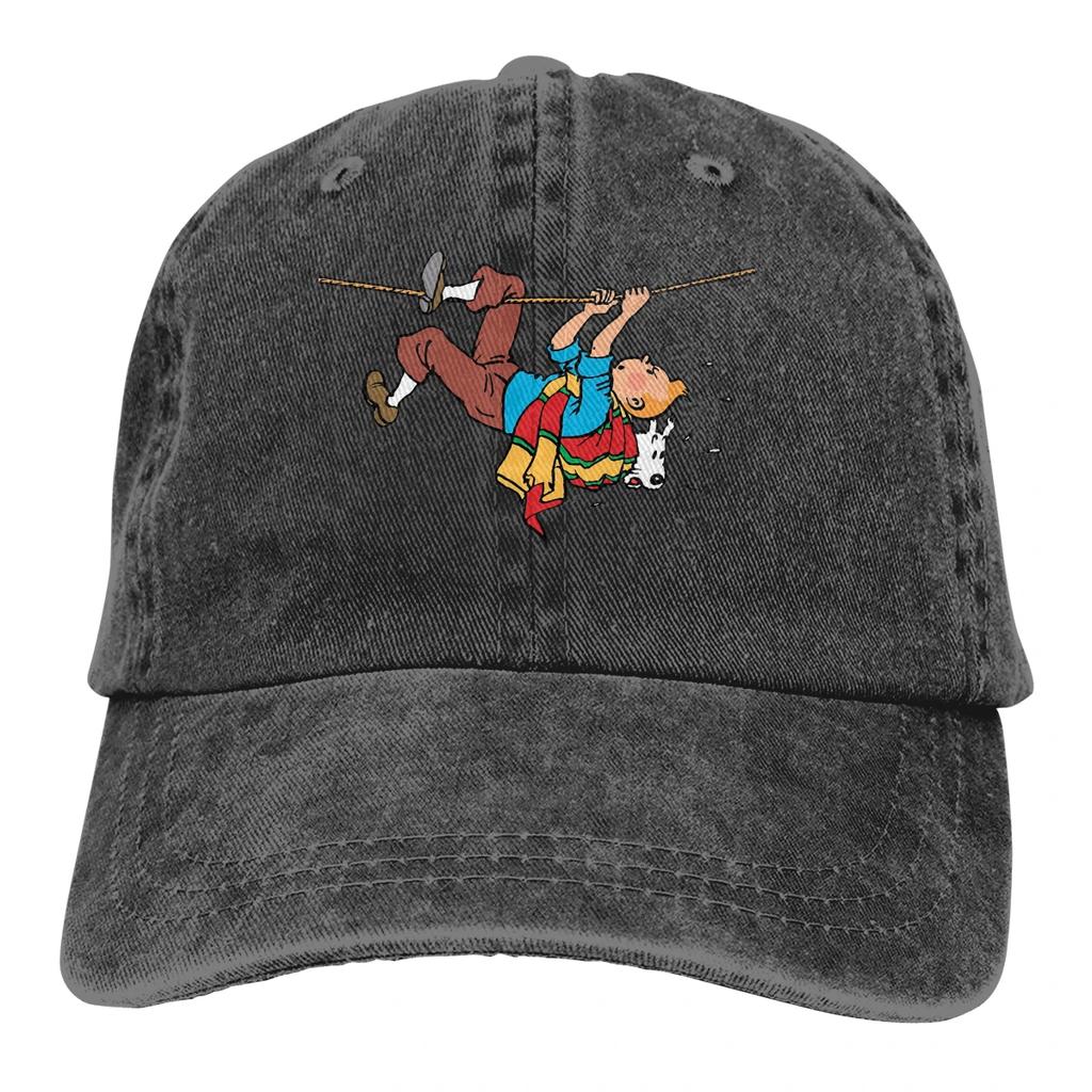 Kuifje Rope Klimbing Baseball Cap Men Gaston Lagaffe Anime Caps Colors Women Summer Snapback Caps