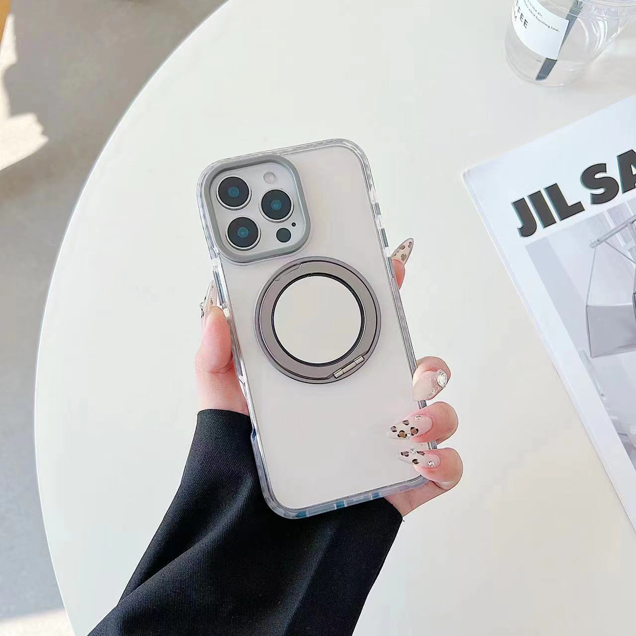 

Подходит для iPhone16promax Магнитный чехол для телефона Вращающийся кронштейн Magsafe Apple 15 Двухцветный чехол Samsung S24 Ultra