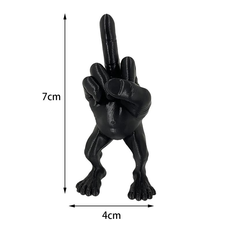 Middle Finger Figure With Legs Office Desk Funny Hand Gesture Resin Figurine Creative Home Ornaments Gift Room Decor