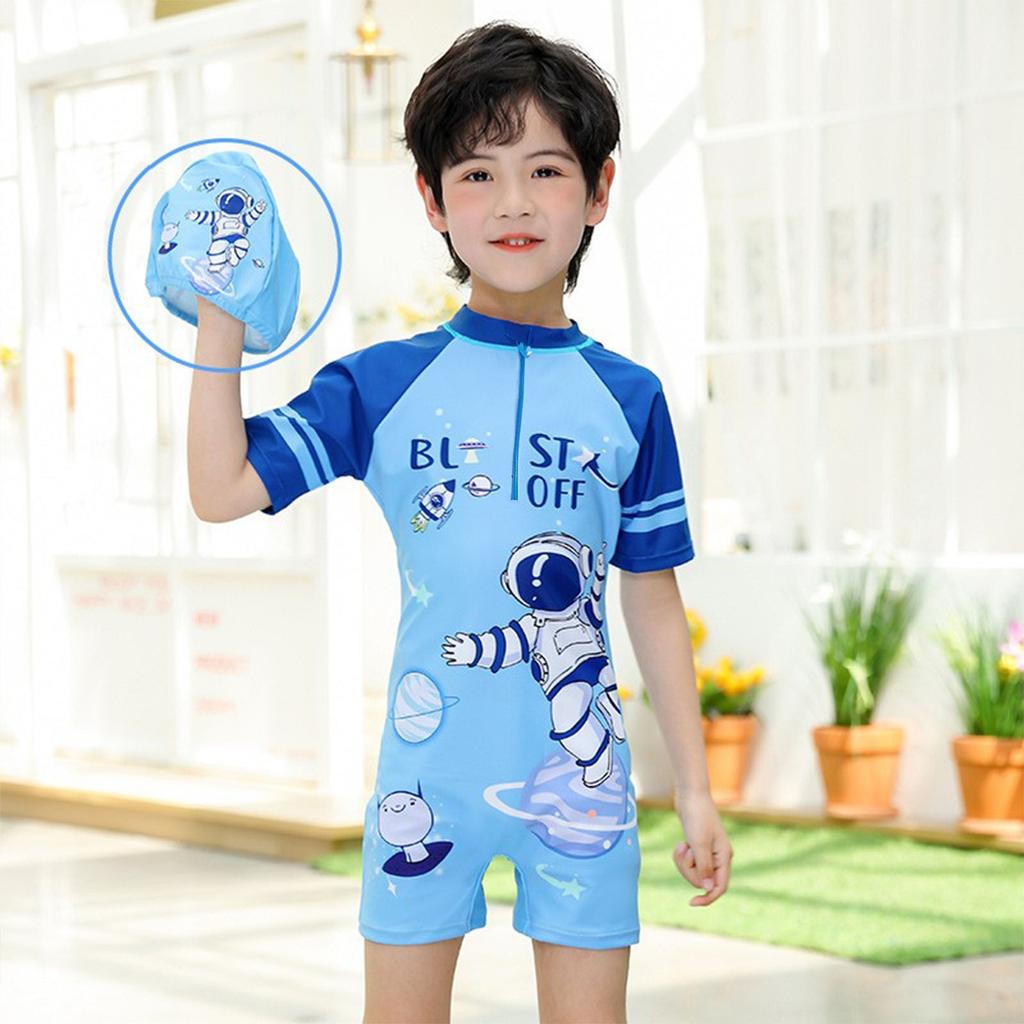 Children's Color-blocked Hollow One-piece Swimsuit