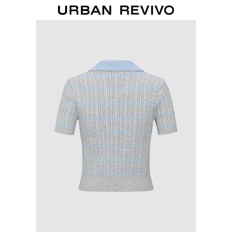 UR Women's Color-block Stripe Polo Knit Shirt